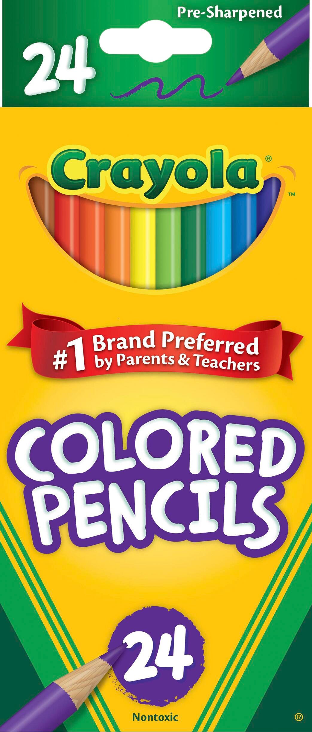 Crayola Full Size Colored Pencils, Assorted Colors, Set of 24